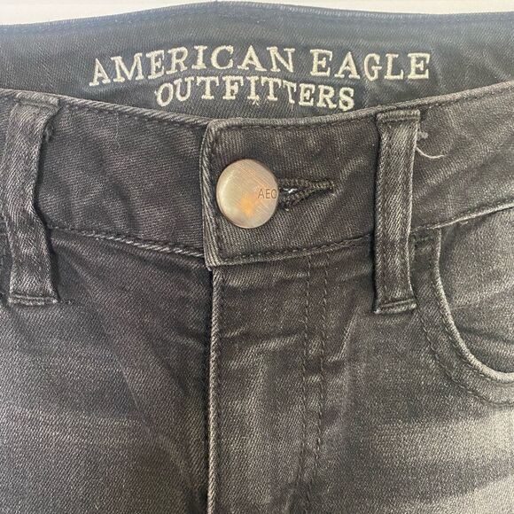 American Eagle Outfitters black Distressed Jeggings 2 - Picture 4 of 15
